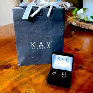 Gold heart earrings. Kay jewelers.